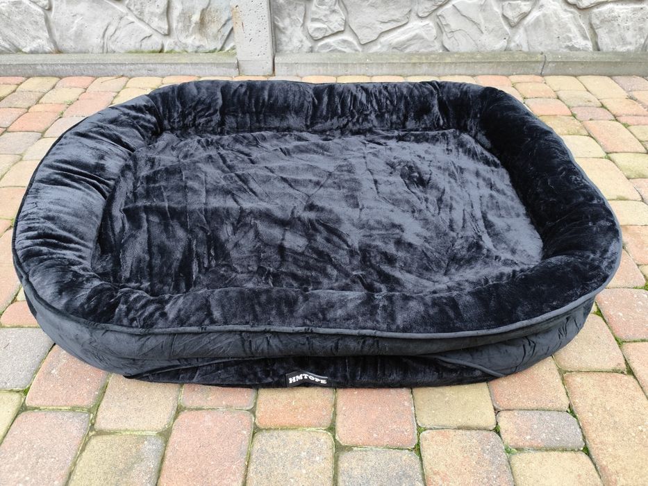 Ładne i wygodne legowisko dla psa - czarne - 105x78 cm