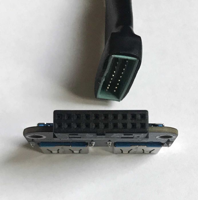 USB 3.0 разветвитель 20-pin + 2×USB 3.0 адаптер (внутренний) - Новый