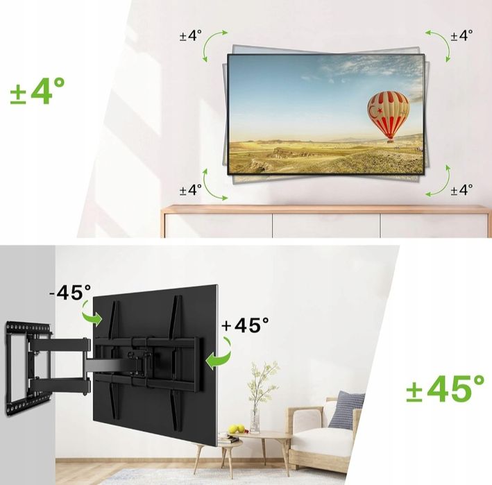 Pełny ruchomy uchwyt ścienny do telewizorów dużych rozmiarów