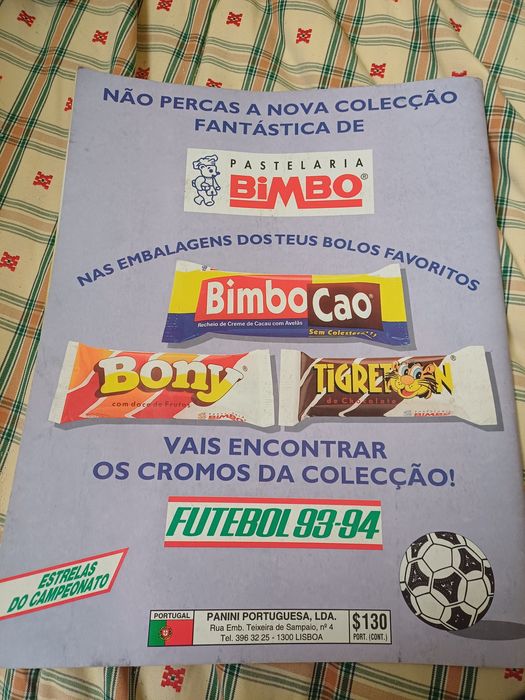 Caderneta  de futebol  português de 93-94