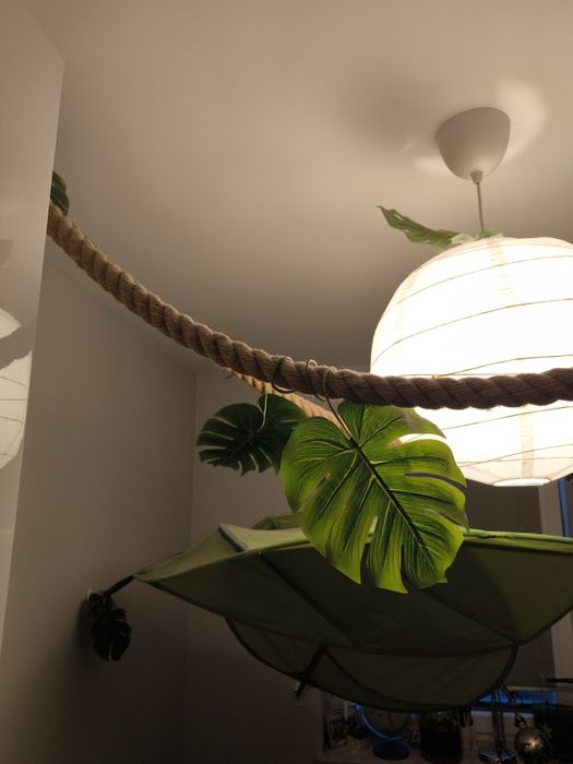 Zestaw Ikea Baldachim LOVA, gruba lina jutowa, małpki  Ikea