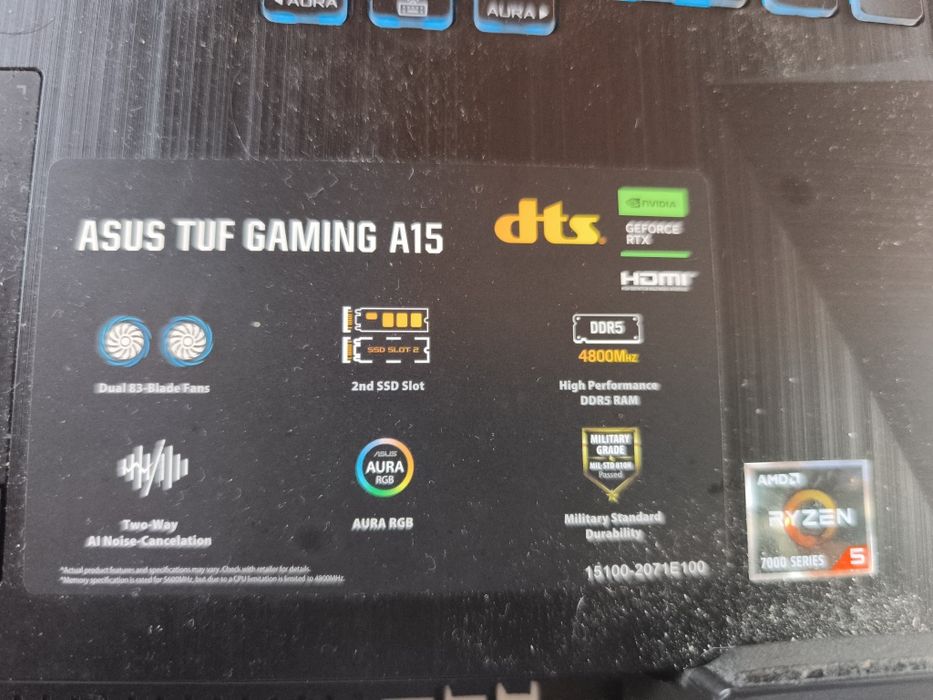 ASUS TUF Gaming A15 | Ryzen 5 7535HS | 16GB DDR5 | RTX 2050 | SSD 512GB | 144Hz