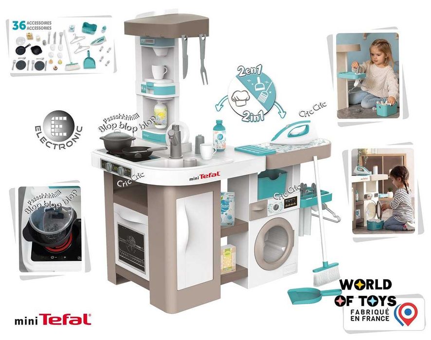 Кухня Smoby 2 в 1 "Тефаль. Кухня+Пральня" з пр та сушк, 311050