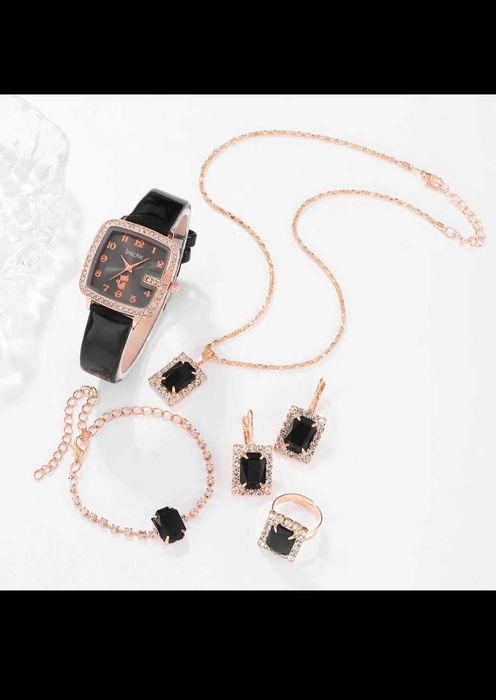 Жіночий подарунок комплект Годинник  біжутерія сережки кольє