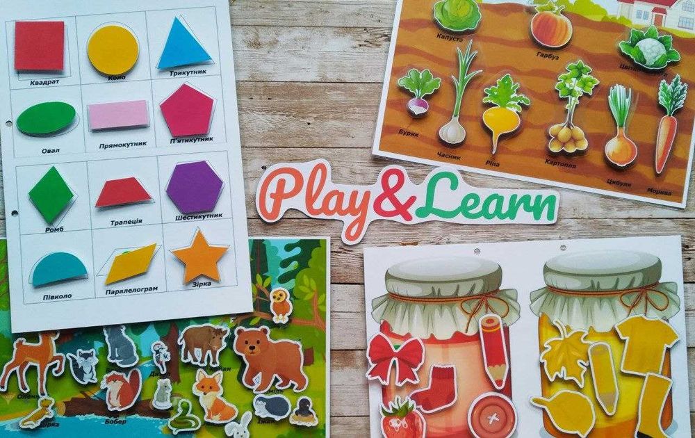 Лепбук ігри на липучках Монтессорі 17 ігор