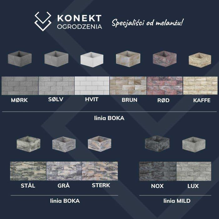 Pustak bloczek ogrodzeniowy BOKA MILD KONEKT 50x20x20