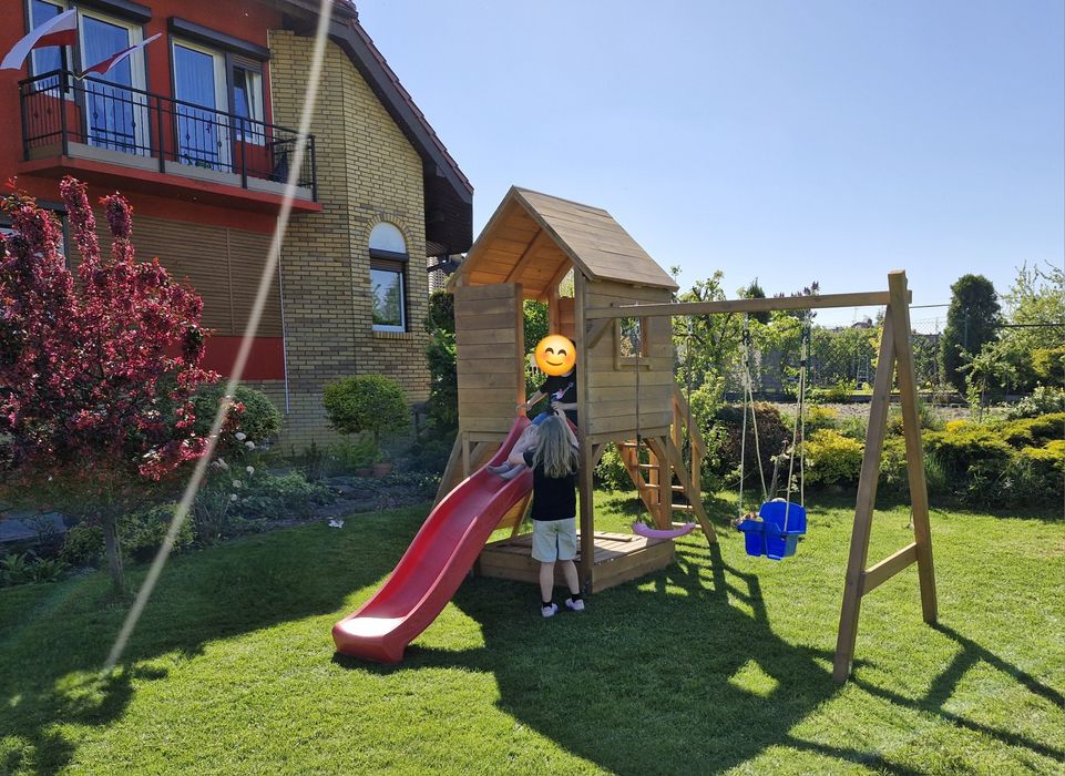 Plac zabaw model "B" LUNA - Domek - Zjeżdżalnia - Huśtawka