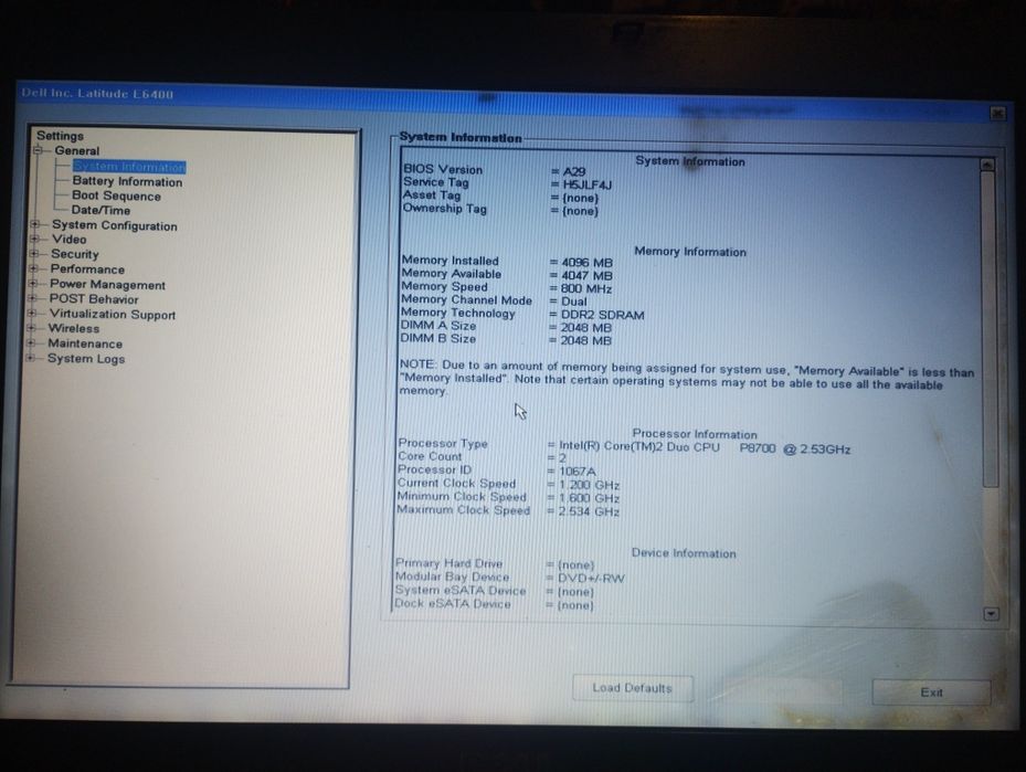 Dell latitude  E6400