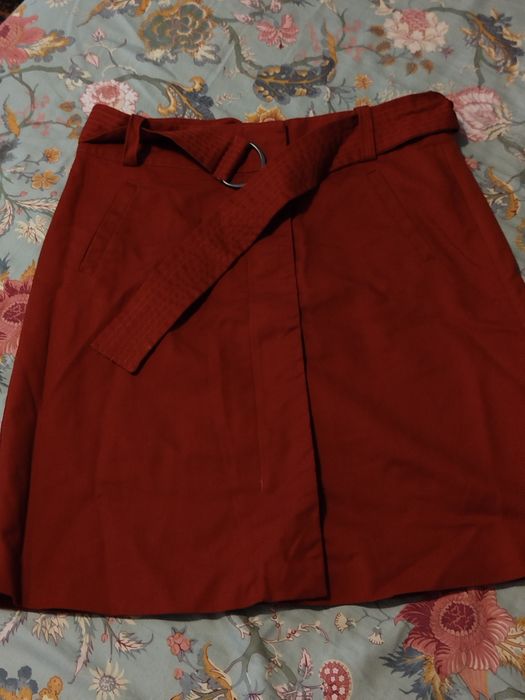 Ruda bordowa nowa spódnica z suwakiem z przodu Warehouse 38 M
