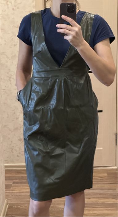 Сарафан для вагітних з екошкіри