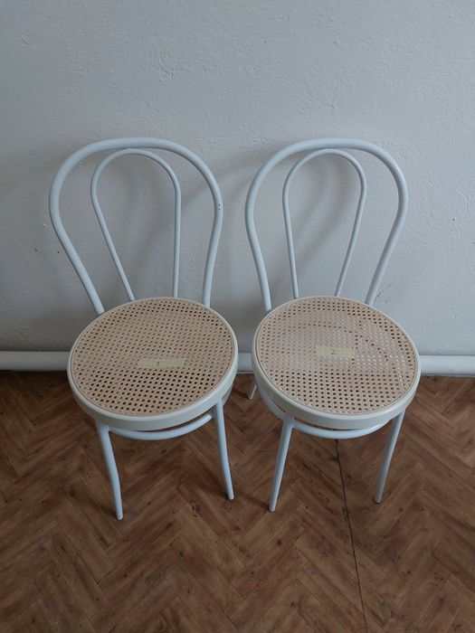 Zestaw 6 krzeseł metalowych – Styl Thonet / Bistro – Rattan