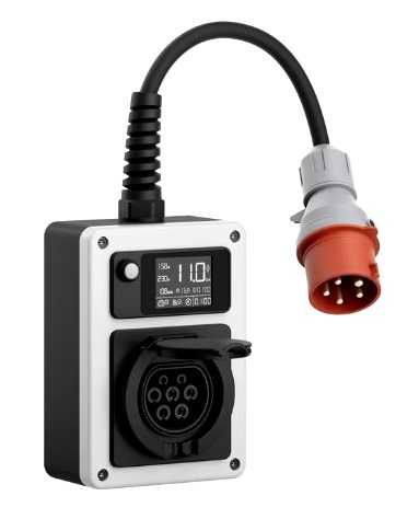 Wallbox 11kW pequena portátil/fixa com tomada tipo 2 - Dé