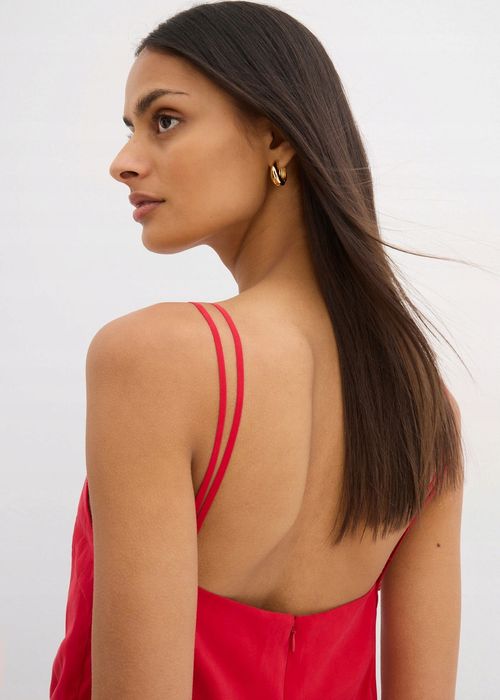 B.P.C kombinezon czerwony z szerokimi prostymi nogawkami ^48