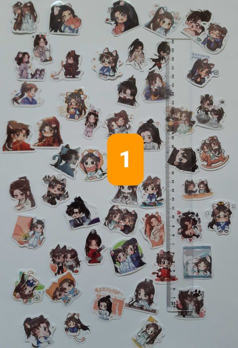 Naklejki (52szt) The Husky and His White Cat Shizun: Erha, 2ha