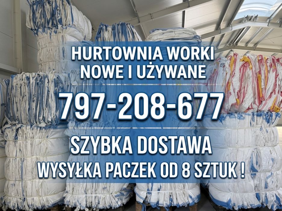 Worki typu Big Bag biny nowe 90/90/100 cm z lejami lub fartuchem ! Na zboże