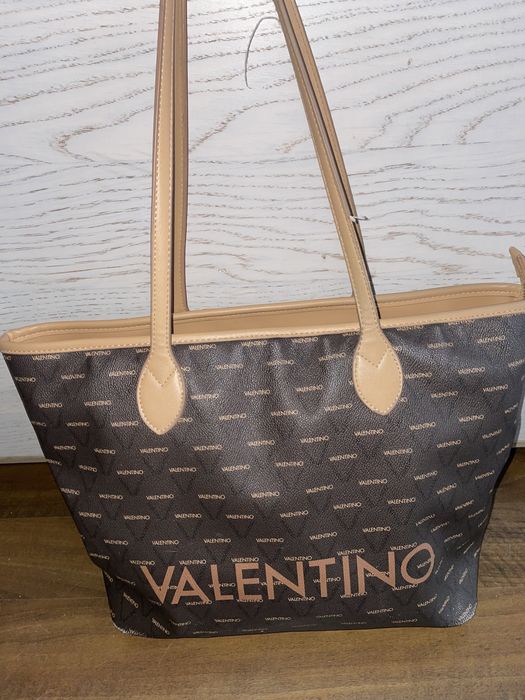 Torebka torba Valentino shopperka na ramię monogram z wadą duża