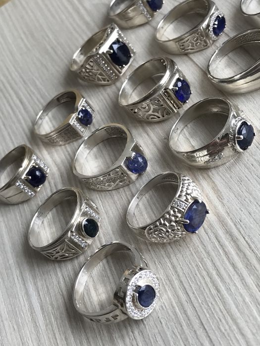 Кольца сапфир серебро