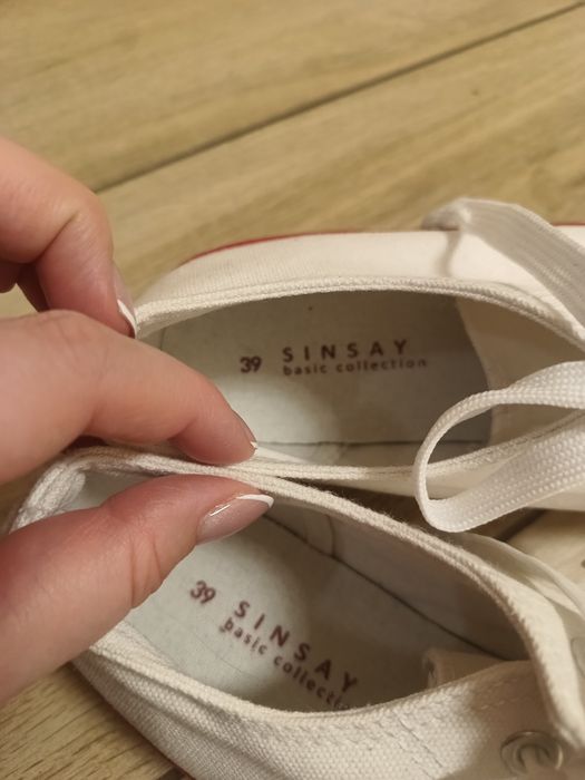 Nowe damskie białe buty tenisówki trampki wiązane buty 39