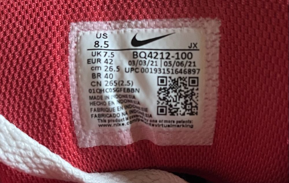 Nike Air Flight 89 White Red Black – rozmiar 42 (US 8.5)