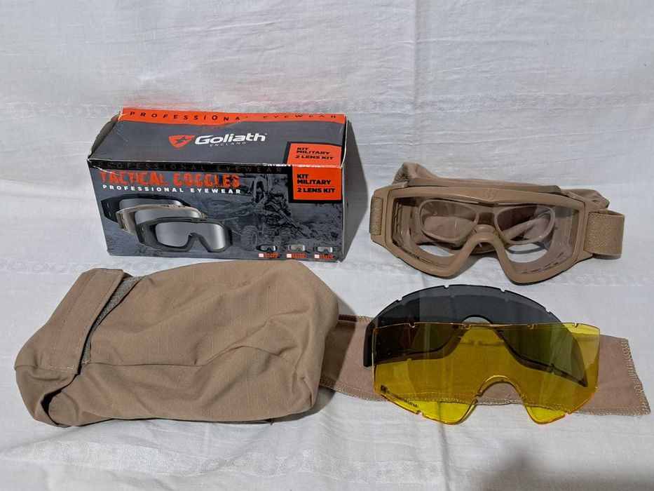 Окуляри-маска тактичні GOLIATH із трьома змінними лінзами
