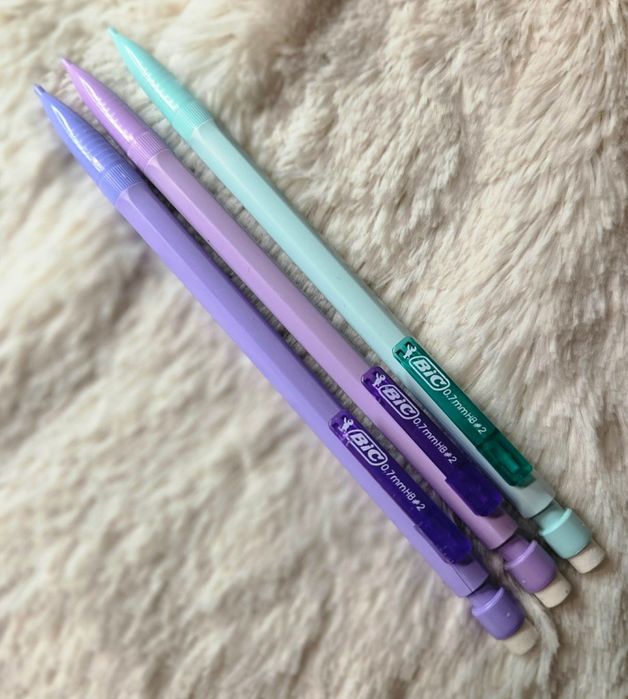 3x Ołówek Automatyczny BIC Matic Pastelowy z Gumką