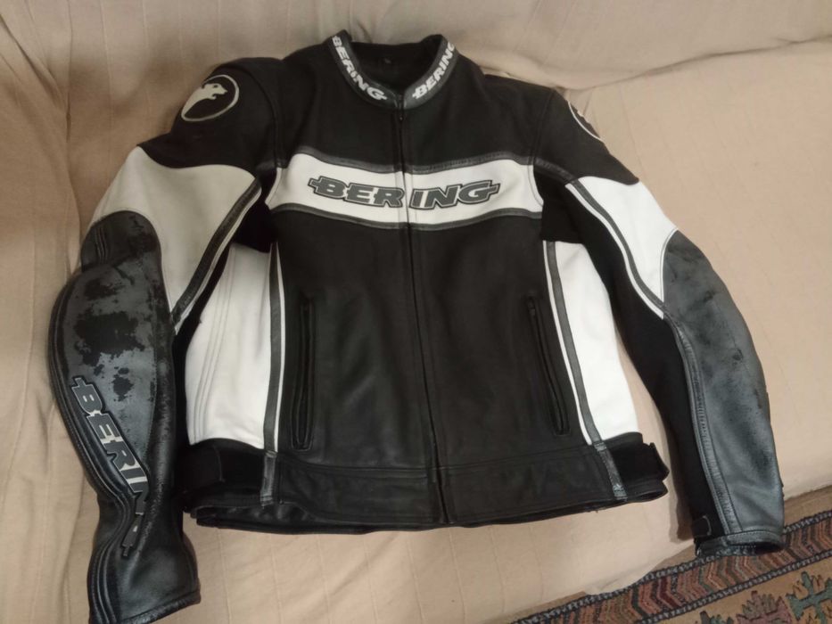 Blusão motard Bering em pele