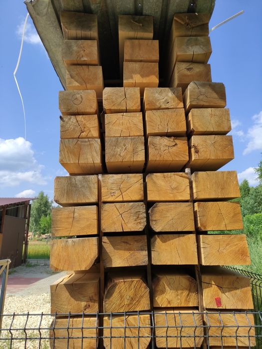 Podkłady ogrodowe dębowe  palisady belki  na mur pruski nieKolejowe