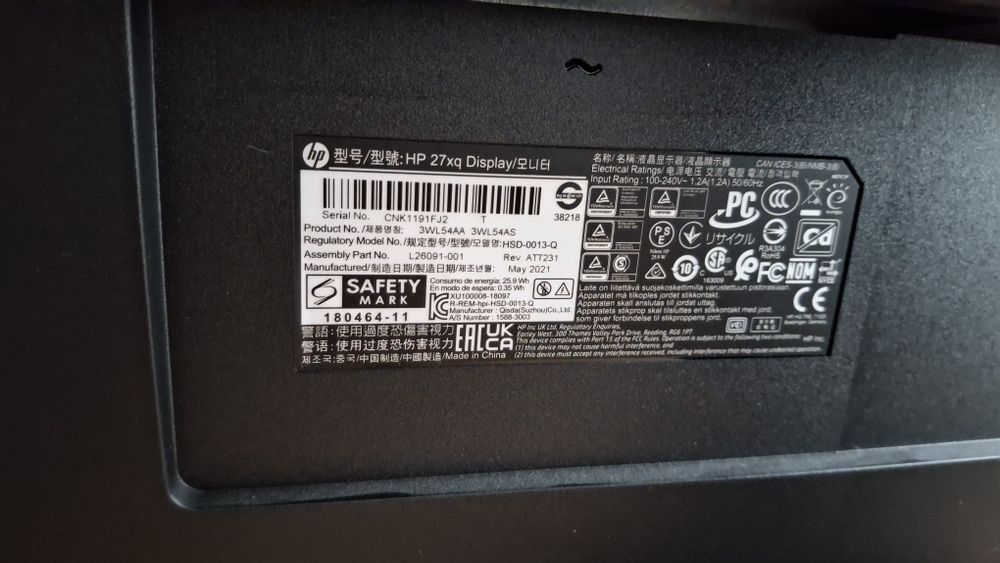 Monitor HP  27xq