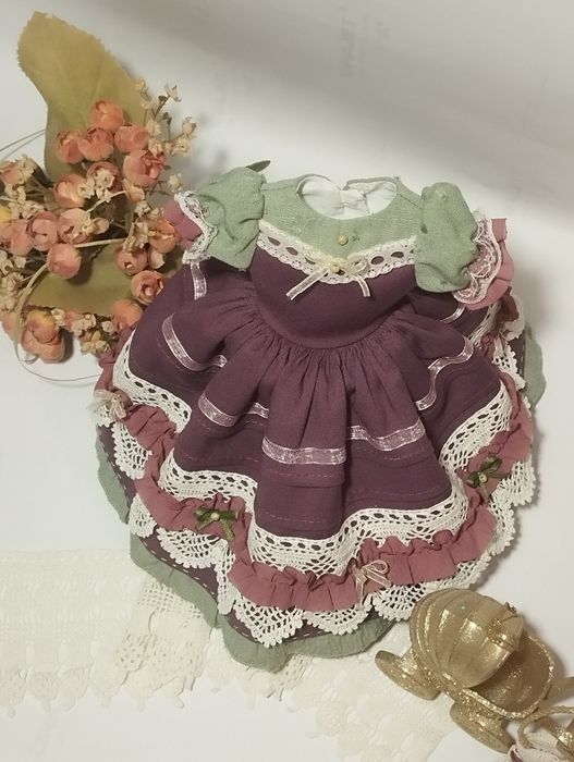 Винтажное платье на куклу Little Darling рост 33,7 см
