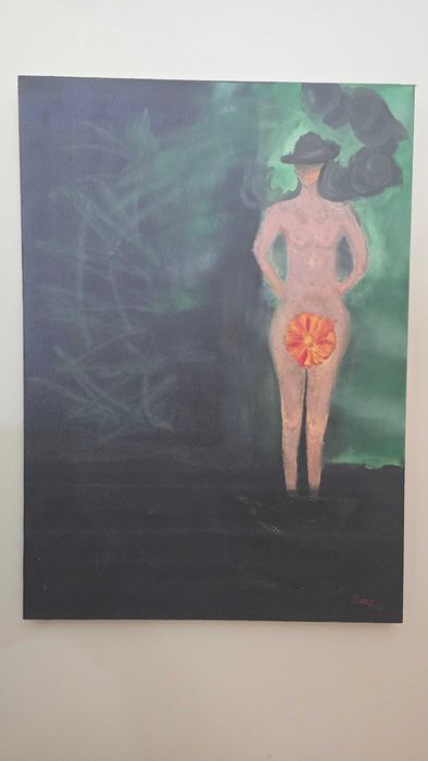 Pintura Original em Tela | Mulher com Flor