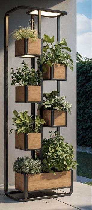 Canteiro para flores estilo industrial