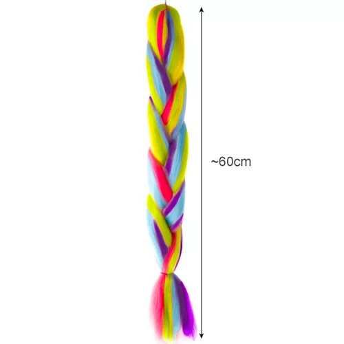 Włosy syntetyczne warkoczyki tęczowe Soulima 23571