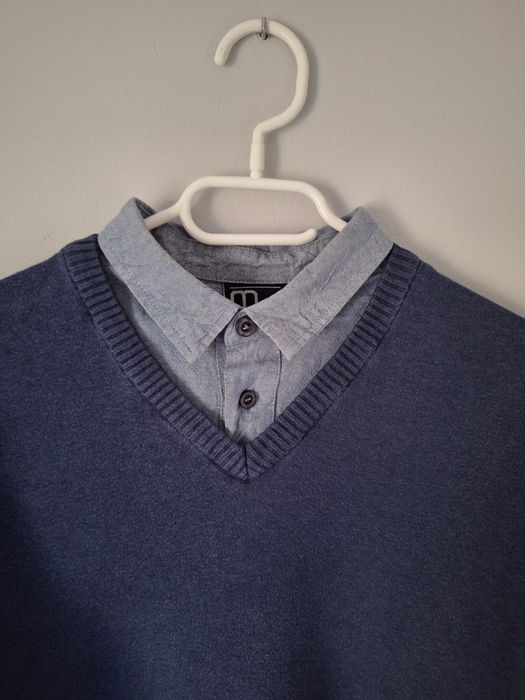 Sweter męski M, Cropp, z kołnierzykiem, granat