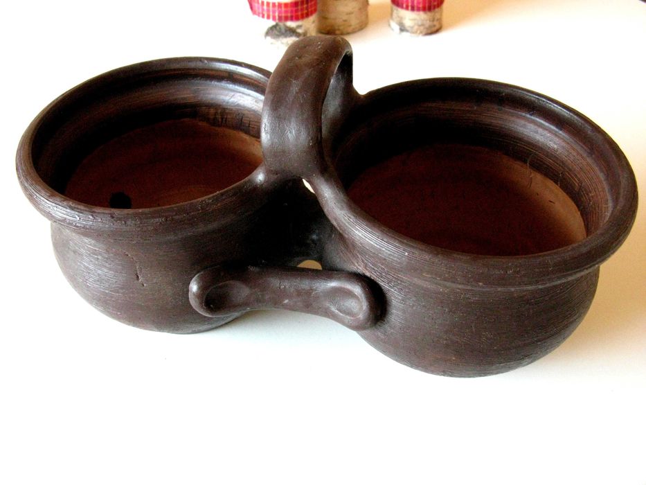 Podwójna doniczka osłonka gliniana nowa