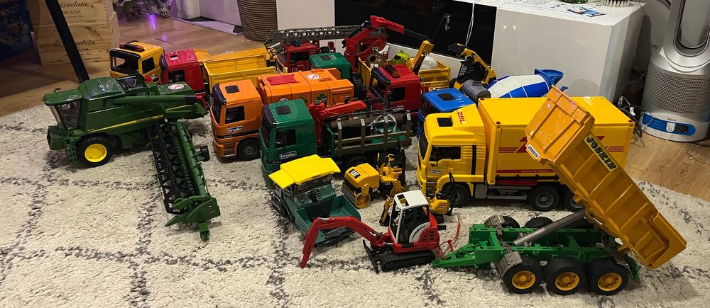 Bruder zestaw aut samochodow zabawek man mercedes