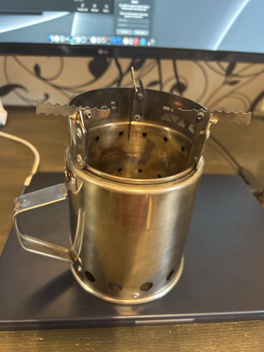 Печка щепочница нерж двойная стенка