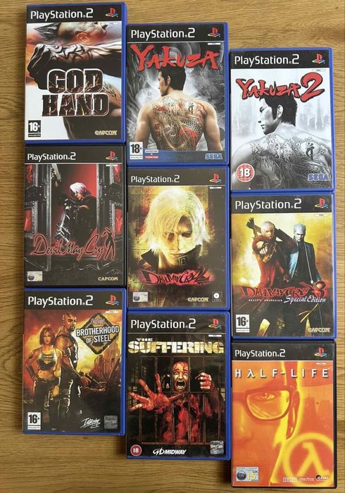 Sony PlayStation 2: God Hand, Yakuza Devkl May Cry, Fallout Brotherhood of Steel, Suffering Half-Life God of War, Baldurs Gate, Dragon Quest, Crash
