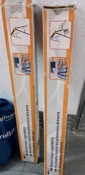Par de Cavaletes de Trabalho Dobráveis / Banco de Serra Ajustável (Novos em Caixa)