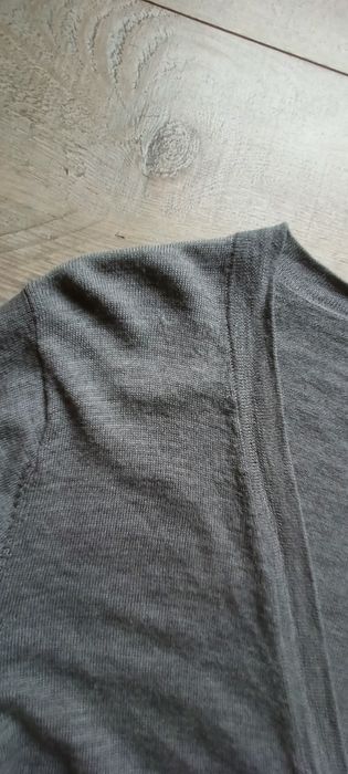 Sweter kardigan szary Virgin merino WOOL 100%