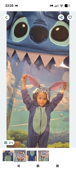 Przebranie piżama Stich chłopiec dziewczynka bal karnawałowy 4-5 lat