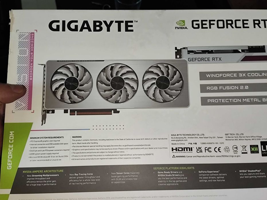 Gigabyte rtx 3060 TI 8 GB Vision Biały