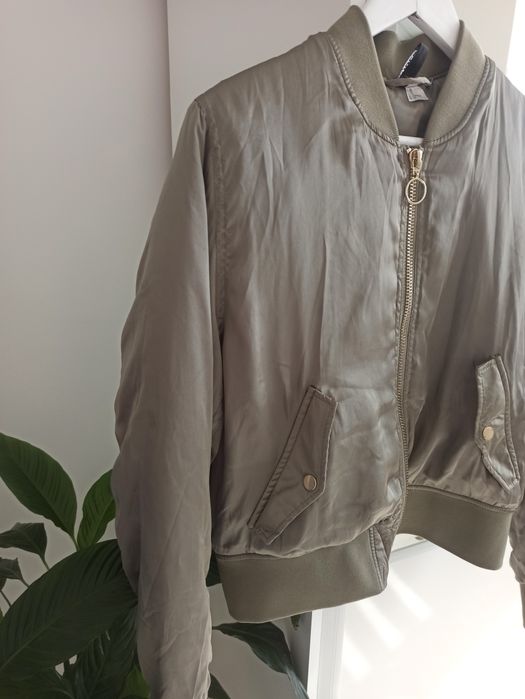 Kurtka Bomber satynowa h&m oversize