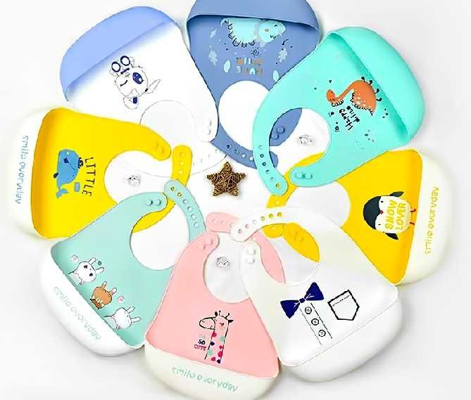 Силиконовые слюнявчики с карманом /Дитячий силіконовий слюнявчик