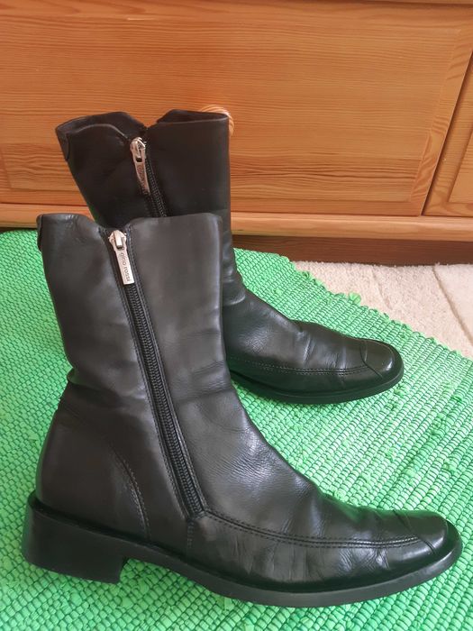 Świetne skórzane botki/sztyblety Gino Rosi, rozmiar 36