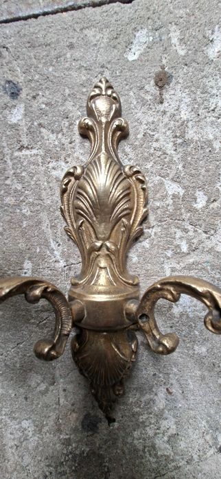 Kinkiet mosiężny 2 ramienny