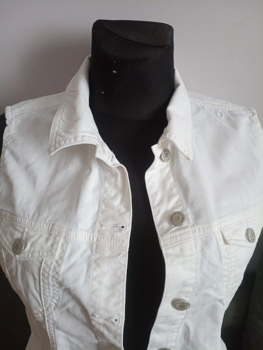 Biała dżinsowa kamizelka Basic M