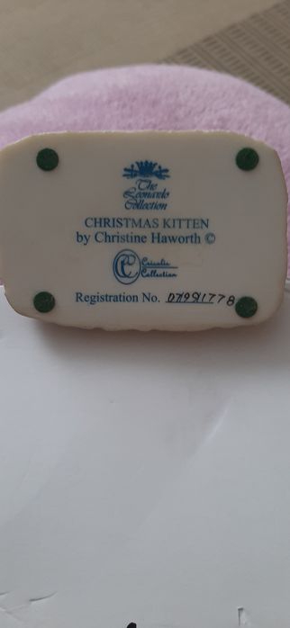 Вінтажна колекційна статуетка.Різдвяний котик.