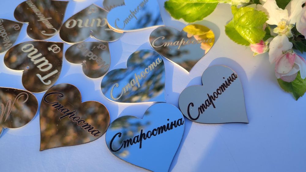 Дзеркальні бутоньєрки(дзеркальний полістерол)/ весільні бутаньєрки/