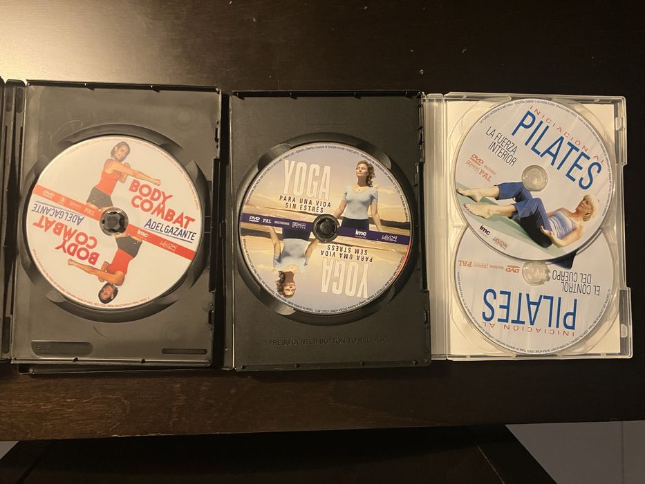 3 DVDs Yoga, Fitness e Body Combat