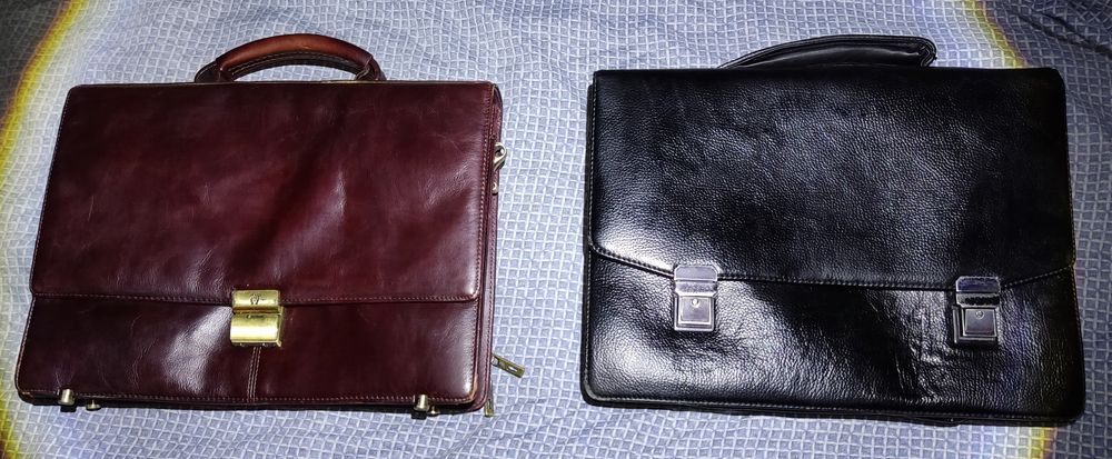 Портфелі шкіряні чорний та коричневий